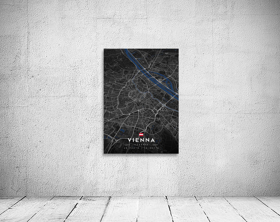 Vienna | Dark Edition City Map Art Wall Preview
