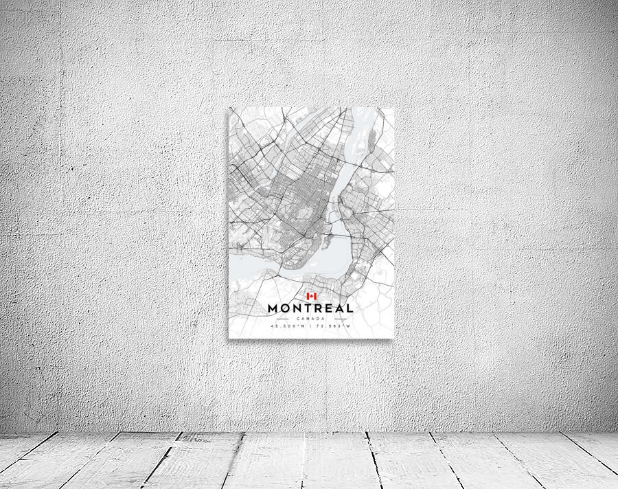 Montreal Light Edition | City Map Art Print Wall Preview