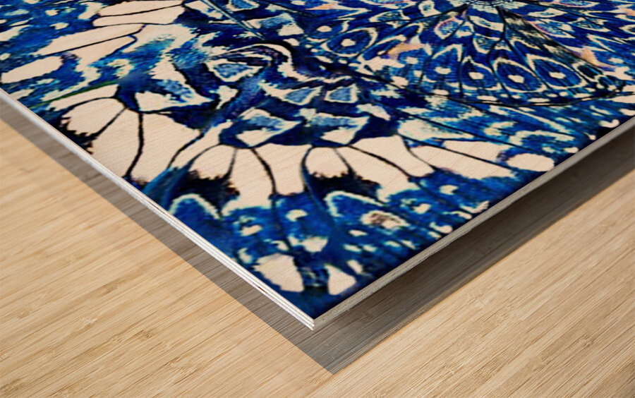 Mosaic Azure Wood print
