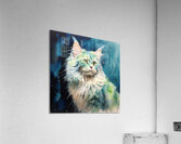 Cat on green environment Acrylic Print