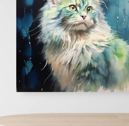 Cat on green environment Reproduction