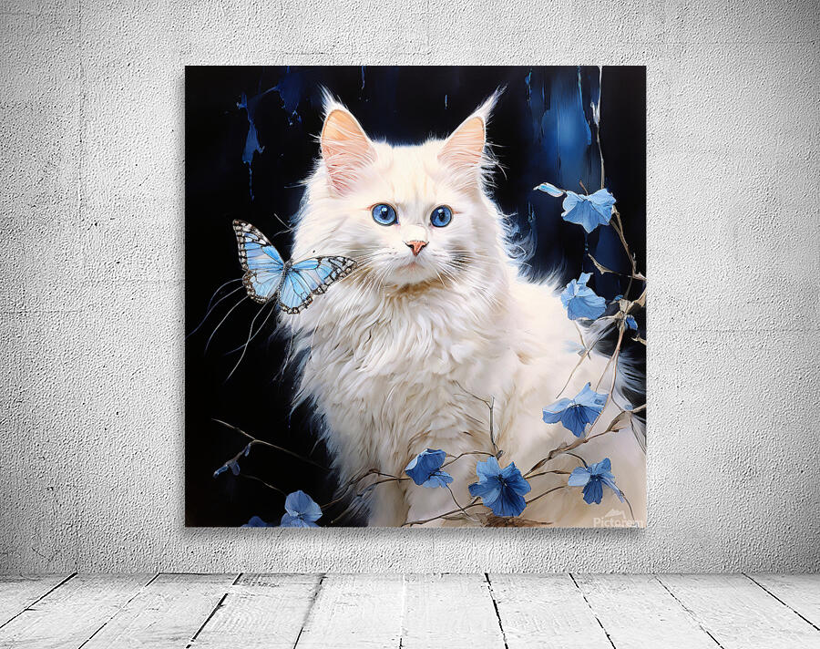 Cat on  blue Wall Preview