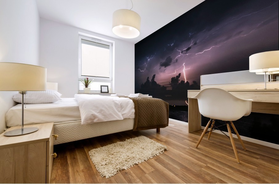 Squiggly Lightning Mural print