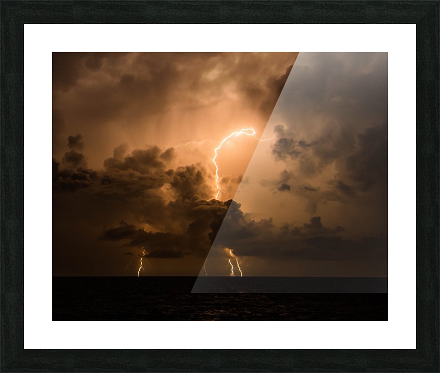 Dinosaur Lightning Picture Frame print