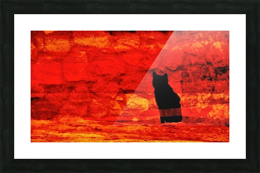 Red Hot Black Cat Picture Frame print
