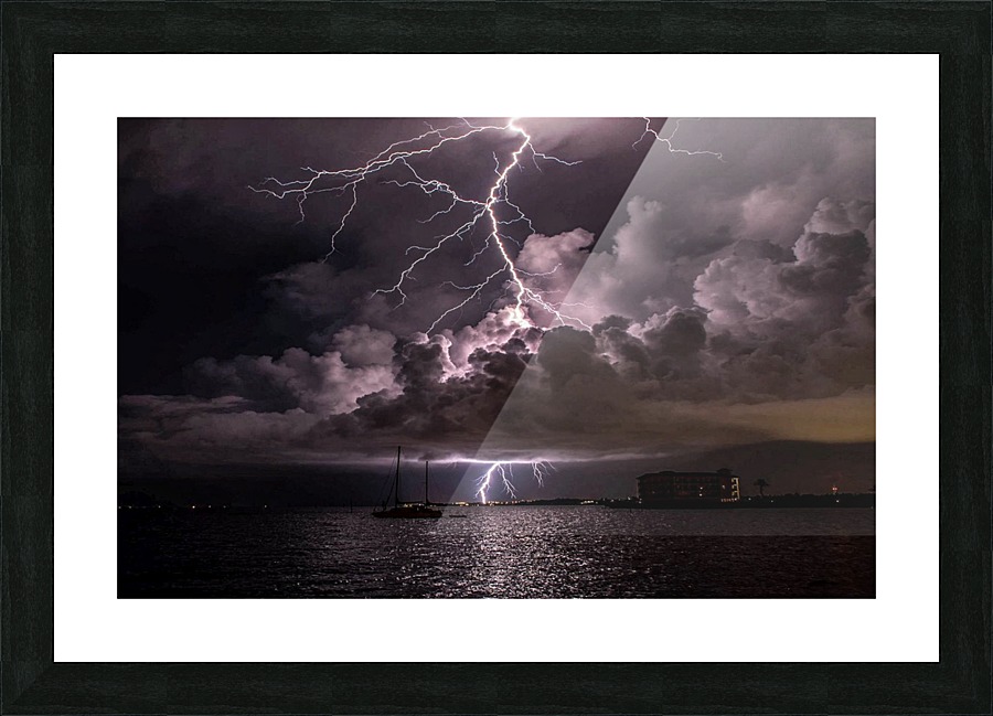 Indian River Lagoon Lightning Picture Frame print