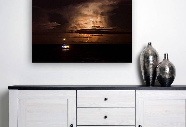Tug Boat and Lightning by Rich Eginton