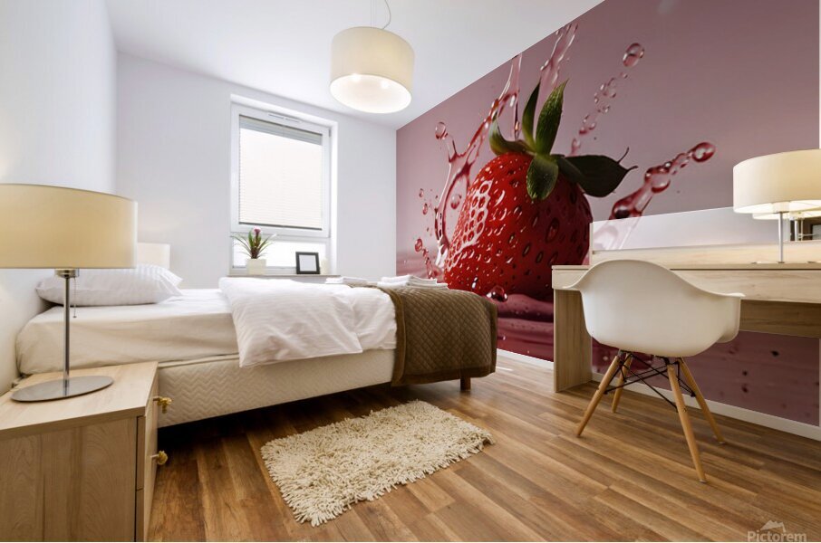 Strawberry Splash Mural print
