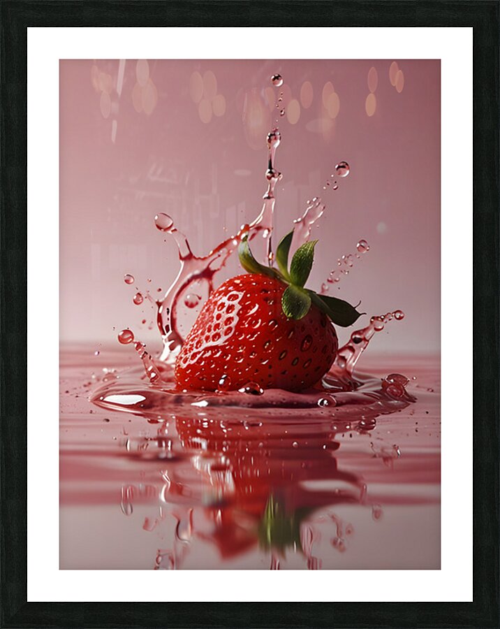 Strawberry Splash Picture Frame print