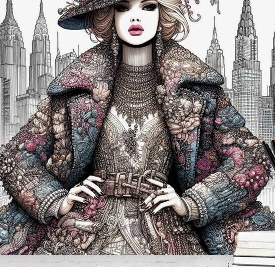 Fashion girl illustration of Haute Couture  by GalleryDecor