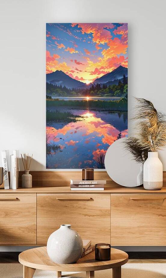 lake mirroring the vibrant hues  by GalleryDecor