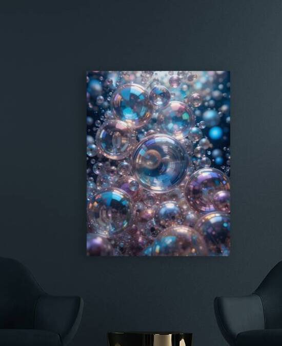 Iridescent Bubbles Floating in Space by GalleryDecor