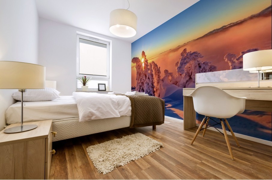 Sunset in the Alps Mural print