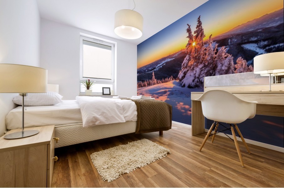 Sunset in the Alps Mural print