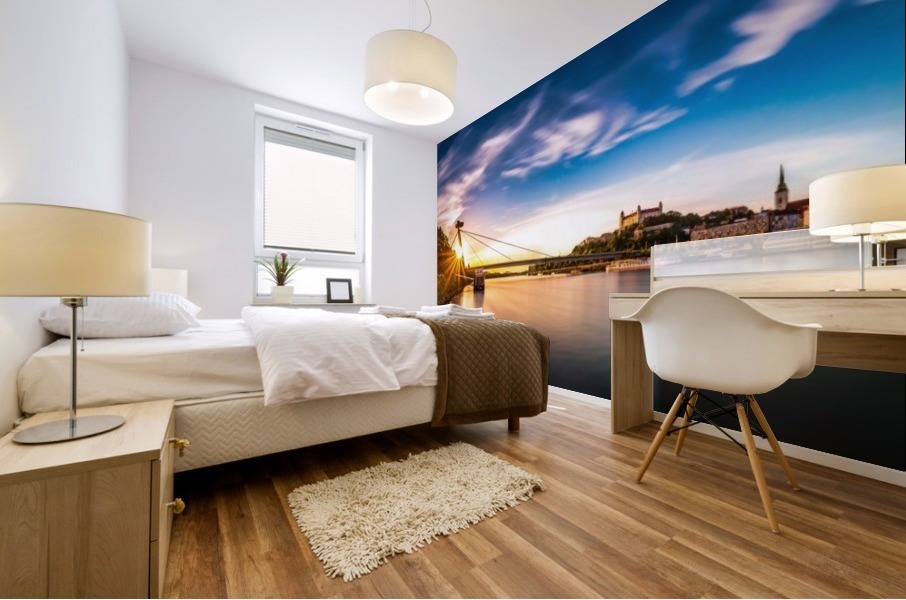 Sunset in Bratislava Mural print
