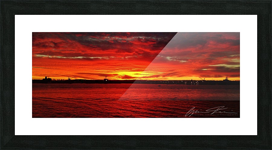 Fire Above The Harbor Picture Frame print