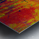 Vibrant Abstract Art with Bold Red and Yellow Pattern Metal print