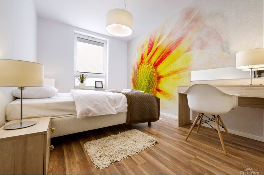 Big Kiss White Flame in watercolor Mural print