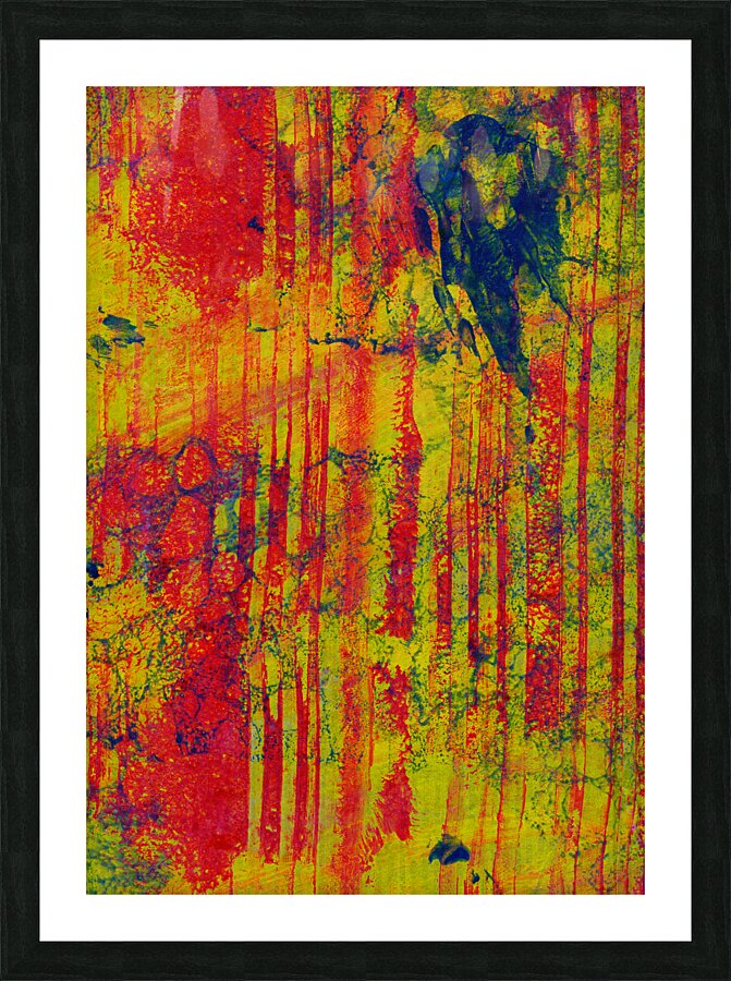 Vibrant Abstract Art with Bold Red and Yellow Pattern Picture Frame print