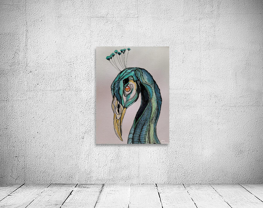 peacock watercolour Wall Preview