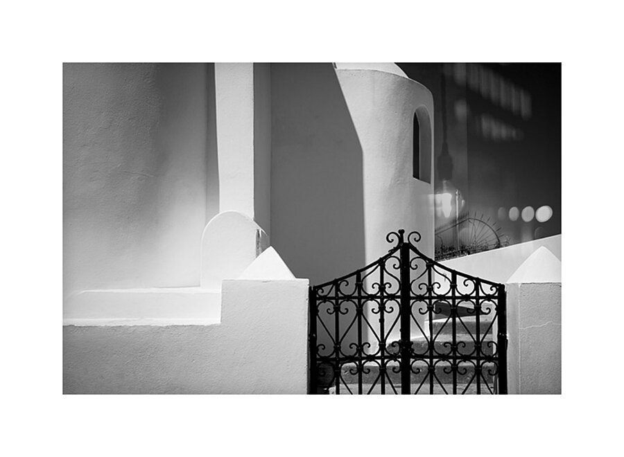Santorini Gate Picture Frame print