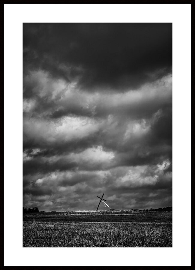 Texas Cross & Storm Picture Frame print