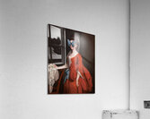 QAC 0018 – Madame Butterfly Red Dress Grey Acrylic Print