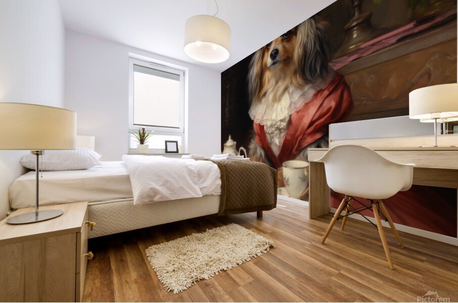 QAN 1017 – Dapper Dog Ruby Mural print