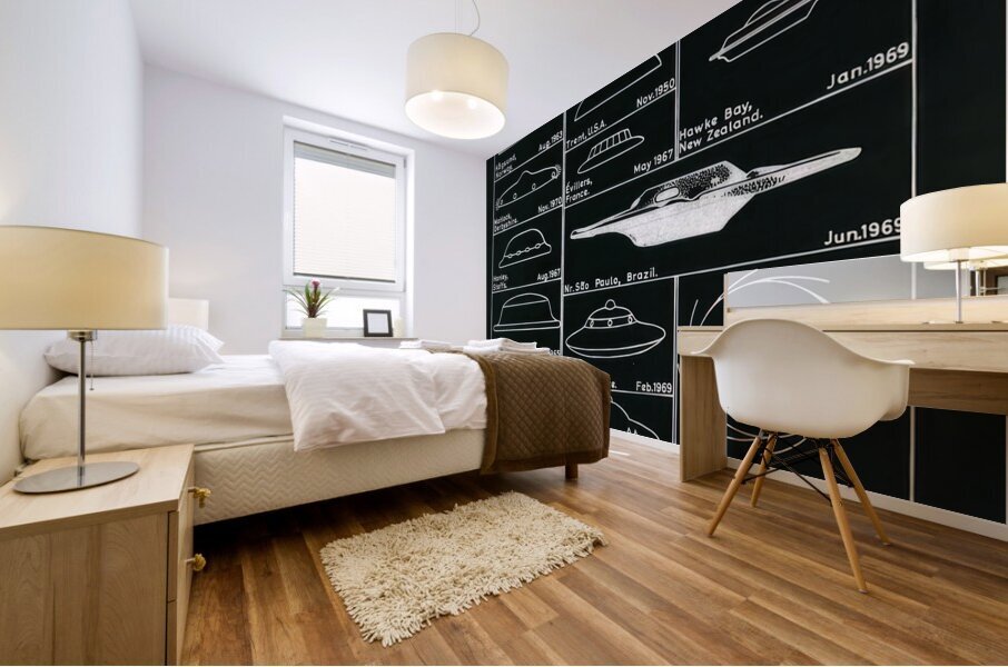 QVT 1070 – UFO Sightings Chart Unidentified Fly Mural print