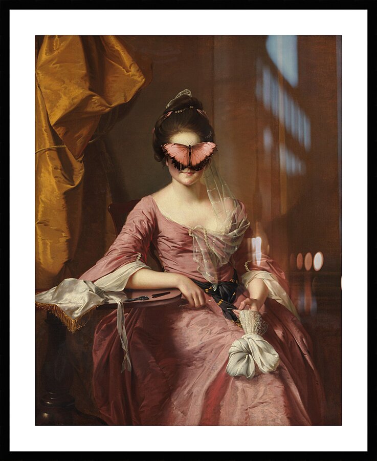 QAC 0029 – Madame Butterfly Rose Gold Picture Frame print