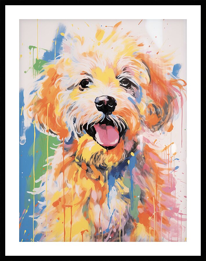 QAN 1055 – Goldie Bold Colorful Happy Puppy Picture Frame print