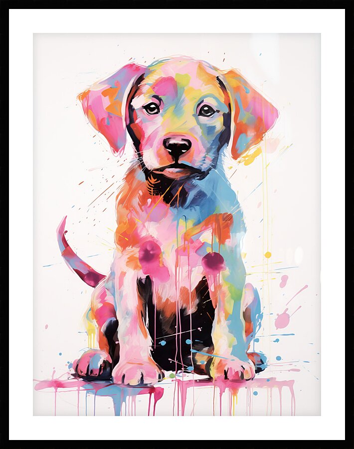 QAN 1063 – Colorful Baby Lab Bold Happy Puppy.j Picture Frame print