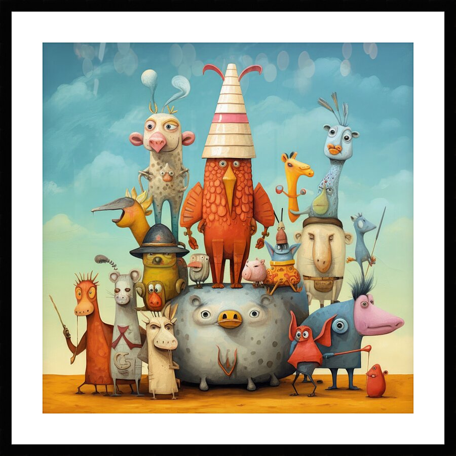 QAN 1036 – Whacky Animal Family Picture Frame print