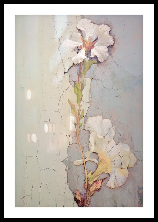 QFB 1064 – Delicate Wallflower Fresco Floral.jp Picture Frame print