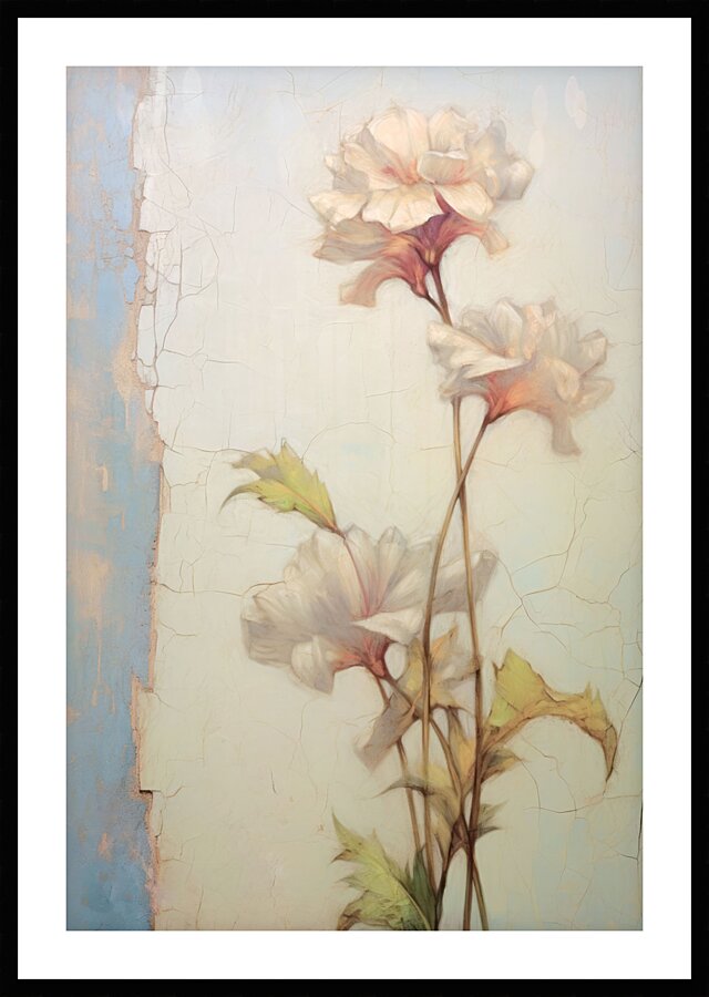 QFB 1063 – Delicate Wallflower Fresco Floral.jp Picture Frame print