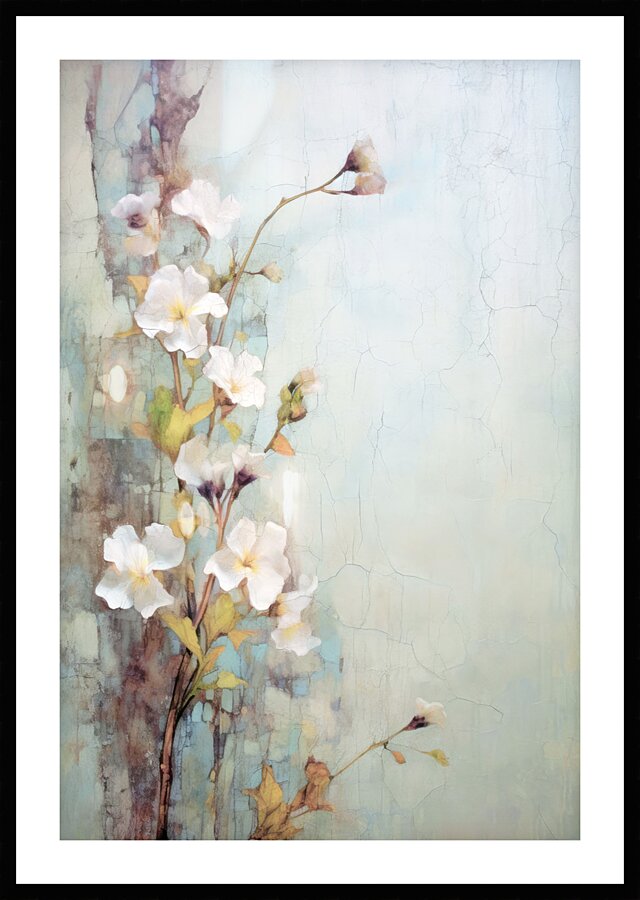 QFB 1055 – Delicate Wallflower Fresco Floral.jp Picture Frame print