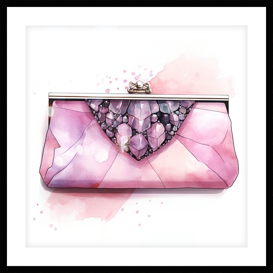 QGF 1023 – Fashion Illustration Pink Clutch Picture Frame print