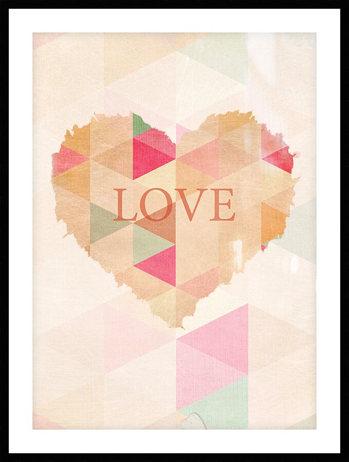 QLR 002 – triangle paper love  heart red Picture Frame print