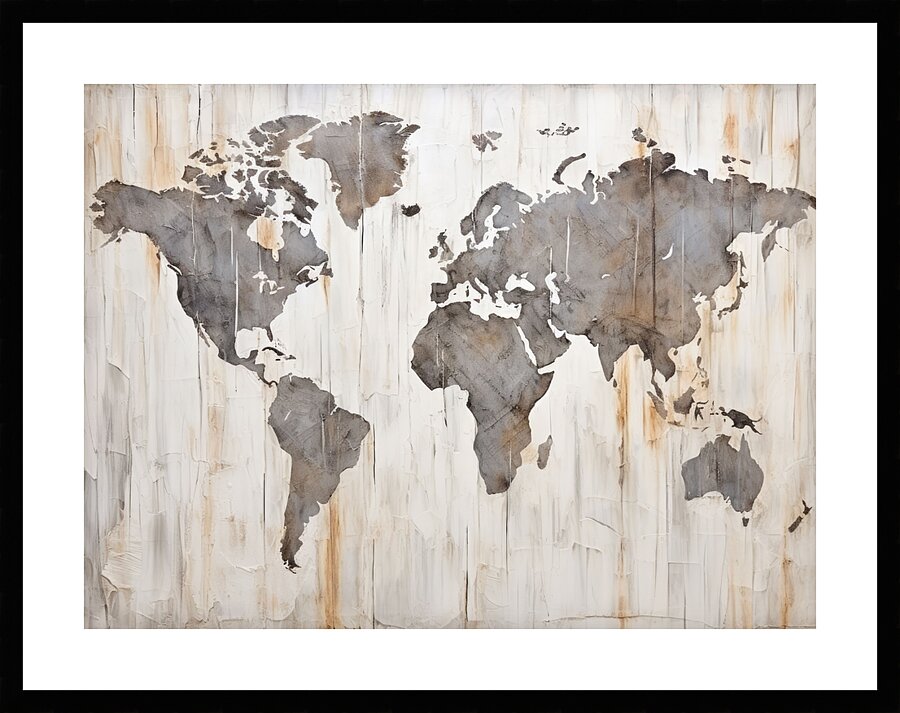 QMP 1007 – World Maps Continents Picture Frame print