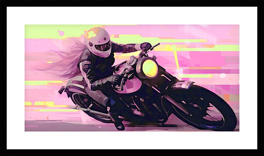 QPOP 006 – Chicks Love Bikes Pink Picture Frame print