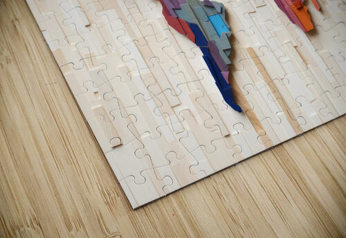 QMP 1002 – Wood Block World Continents Masterwork Reimagined puzzle