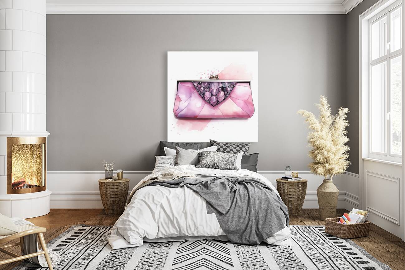 QGF 1023 – Fashion Illustration Pink Clutch Reproduction