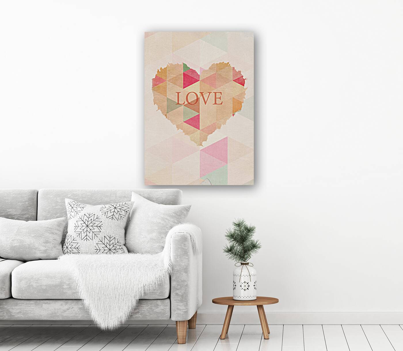 QLR 002 – triangle paper love  heart red Reproduction