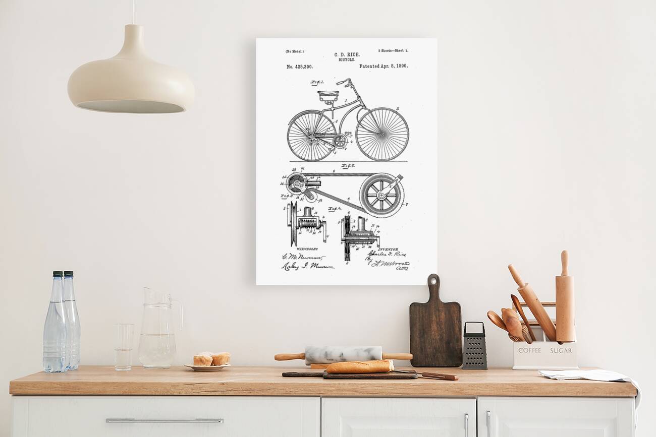 QVT 1050 – Vintage Patent Illustrations Bicycle Reproduction