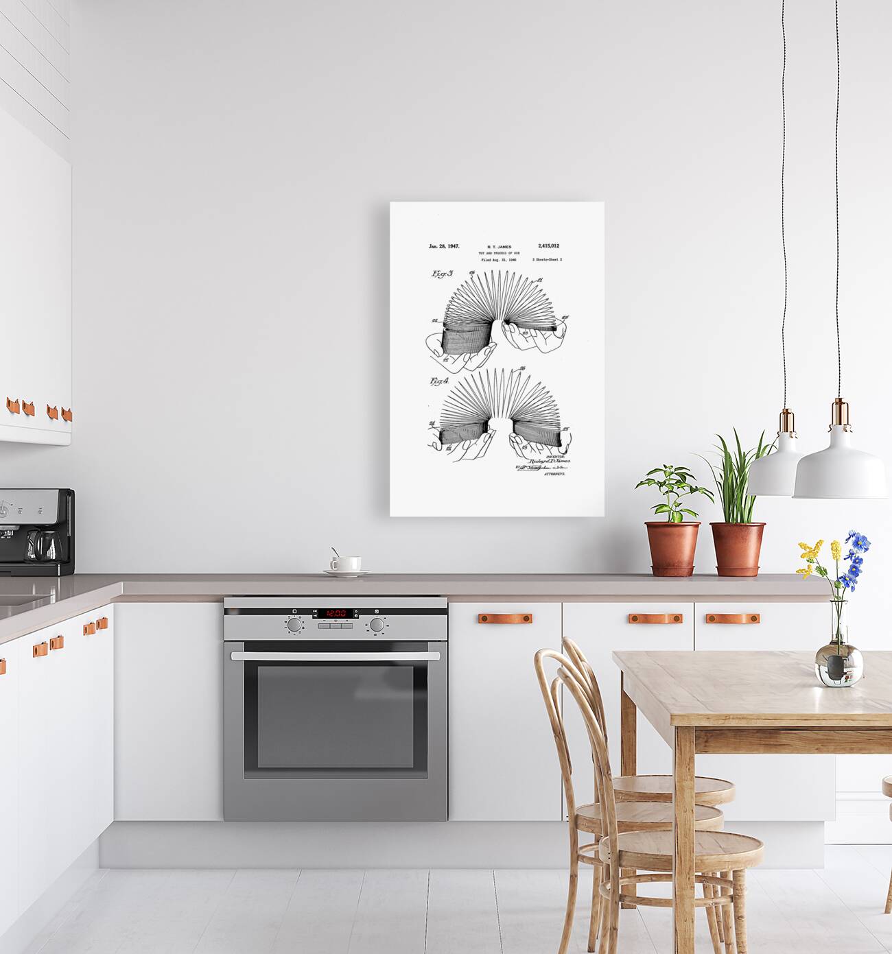 QVT 1064 – Vintage Patent Illustrations Slinky. Reproduction