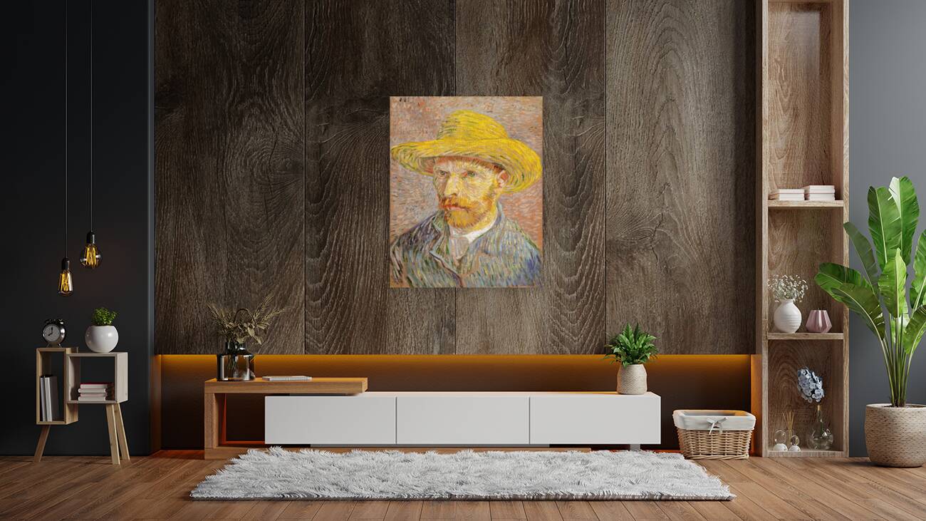 QCL 1187 – Self Portrait with a Straw Hat obver Reproduction