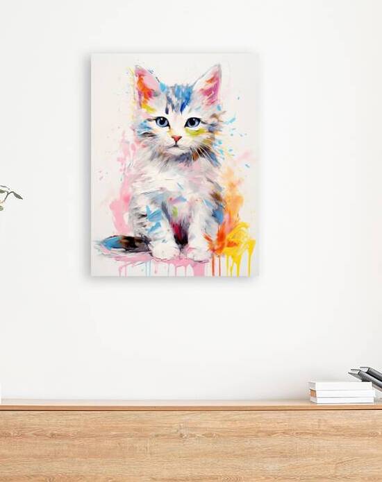 QAN 1067 – Painted Tabby Bold Colorful Happy Ki by Masterwork Reimagined