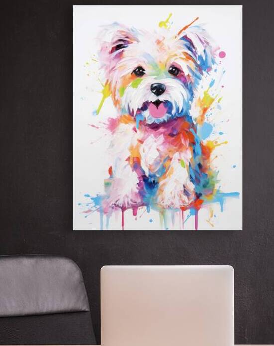 QAN 1058 – Painted Maltese Bold Colorful Happy by Masterwork Reimagined