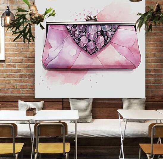 QGF 1023 – Fashion Illustration Pink Clutch by Masterwork Reimagined