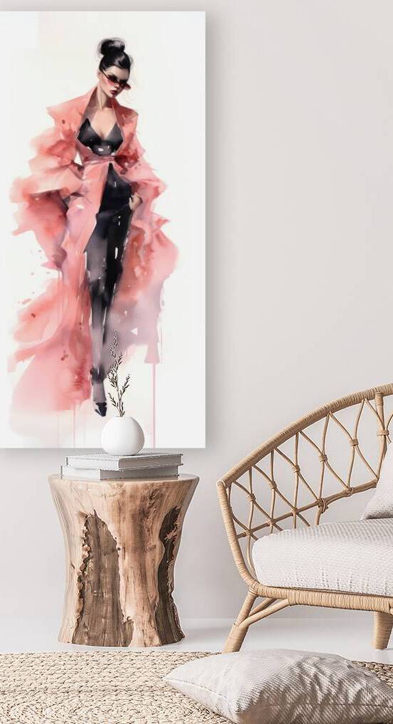 QGF 1030 – Watercolor Fashion Illustration Pink by Masterwork Reimagined